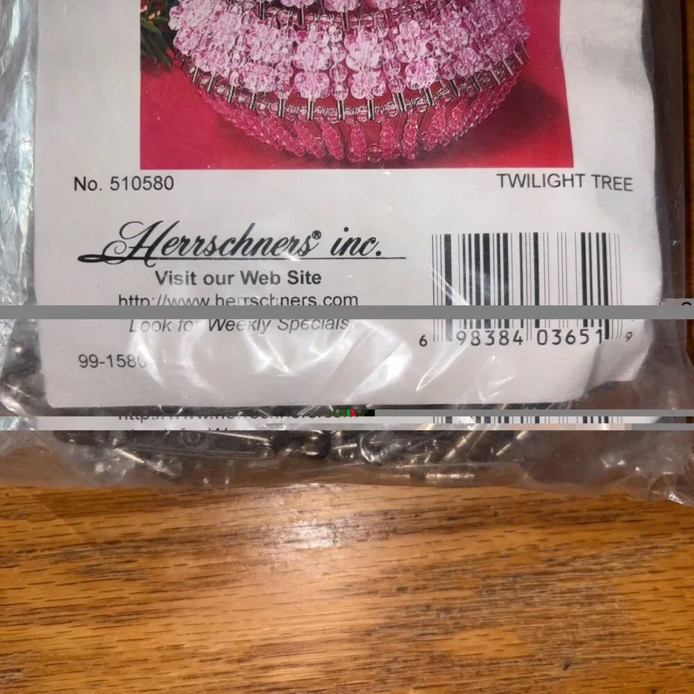 Vintage Herrschners Twilight Tree Safety Pin Kit 510580 Beaded Christmas Tree